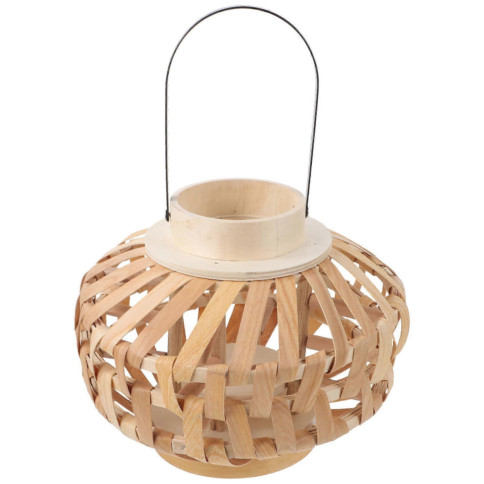 Rustic Woven Candle Lantern Perfect For Indoor Atmosphere Material 1Set
