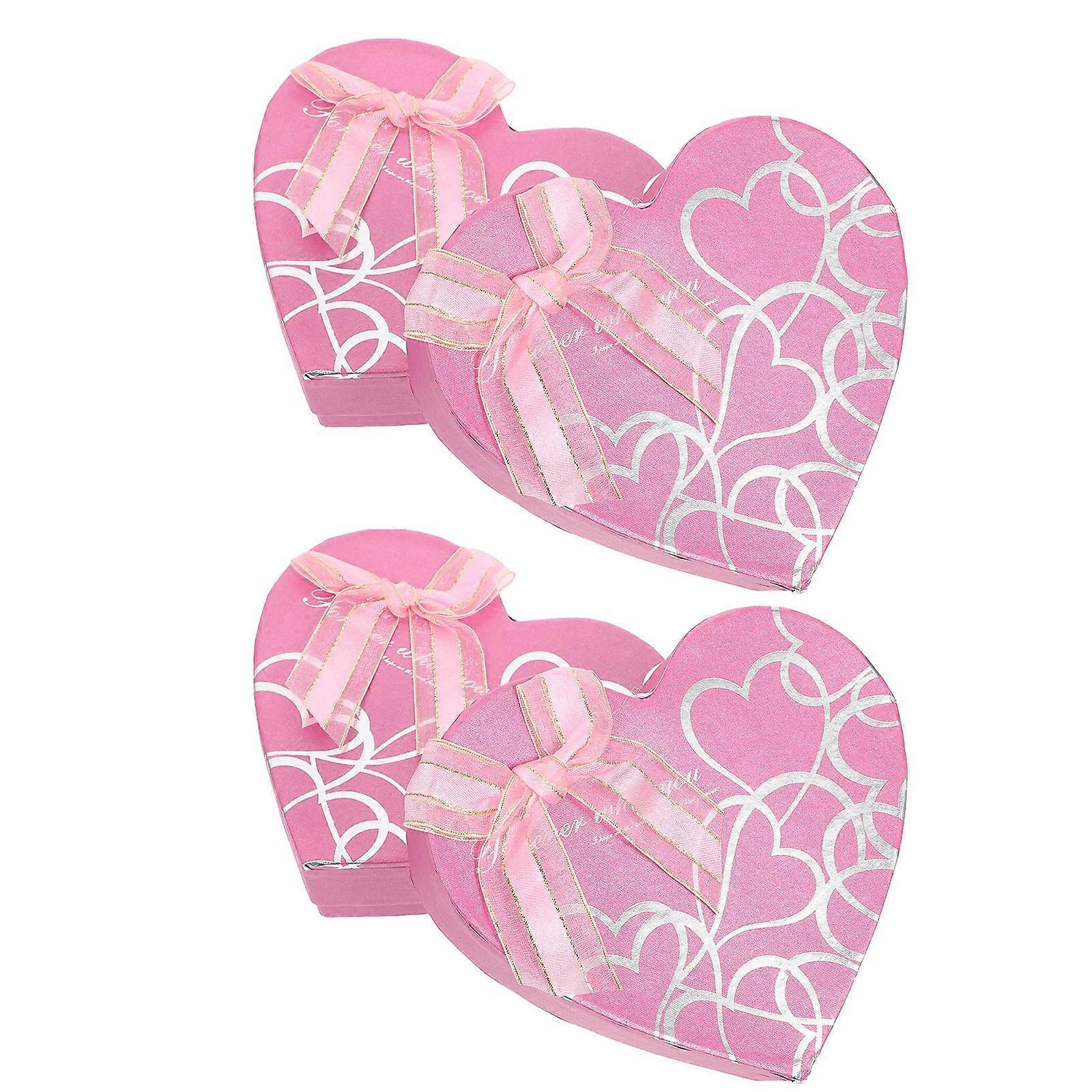 Pink Heart-Shaped Chocolate Box for Gift Packing 8Pcs Storage Container