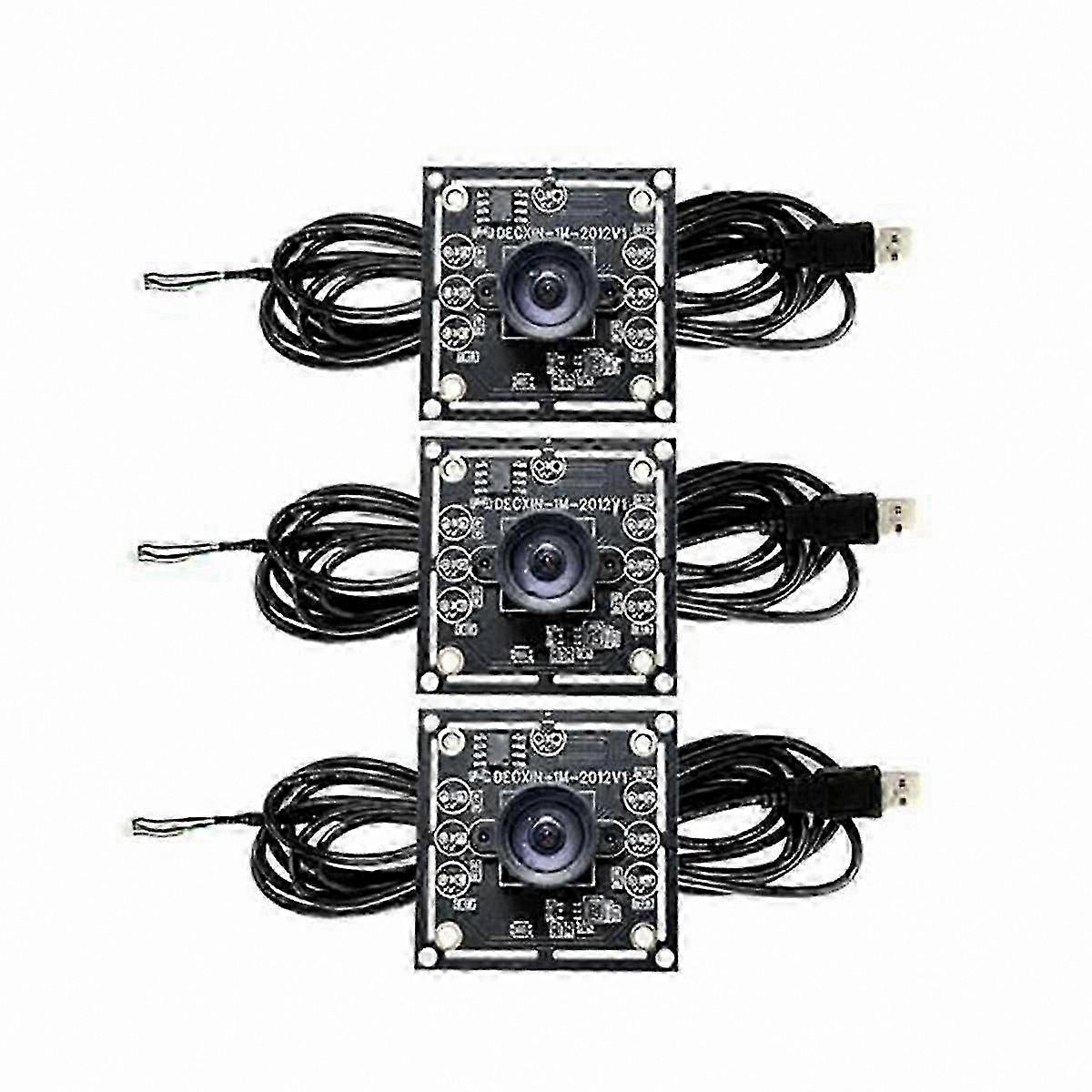 USB Camera Module 3-Pack, 1280x720 Resolution with 3m Cable, OV9732 Sensor for Versatile Applications