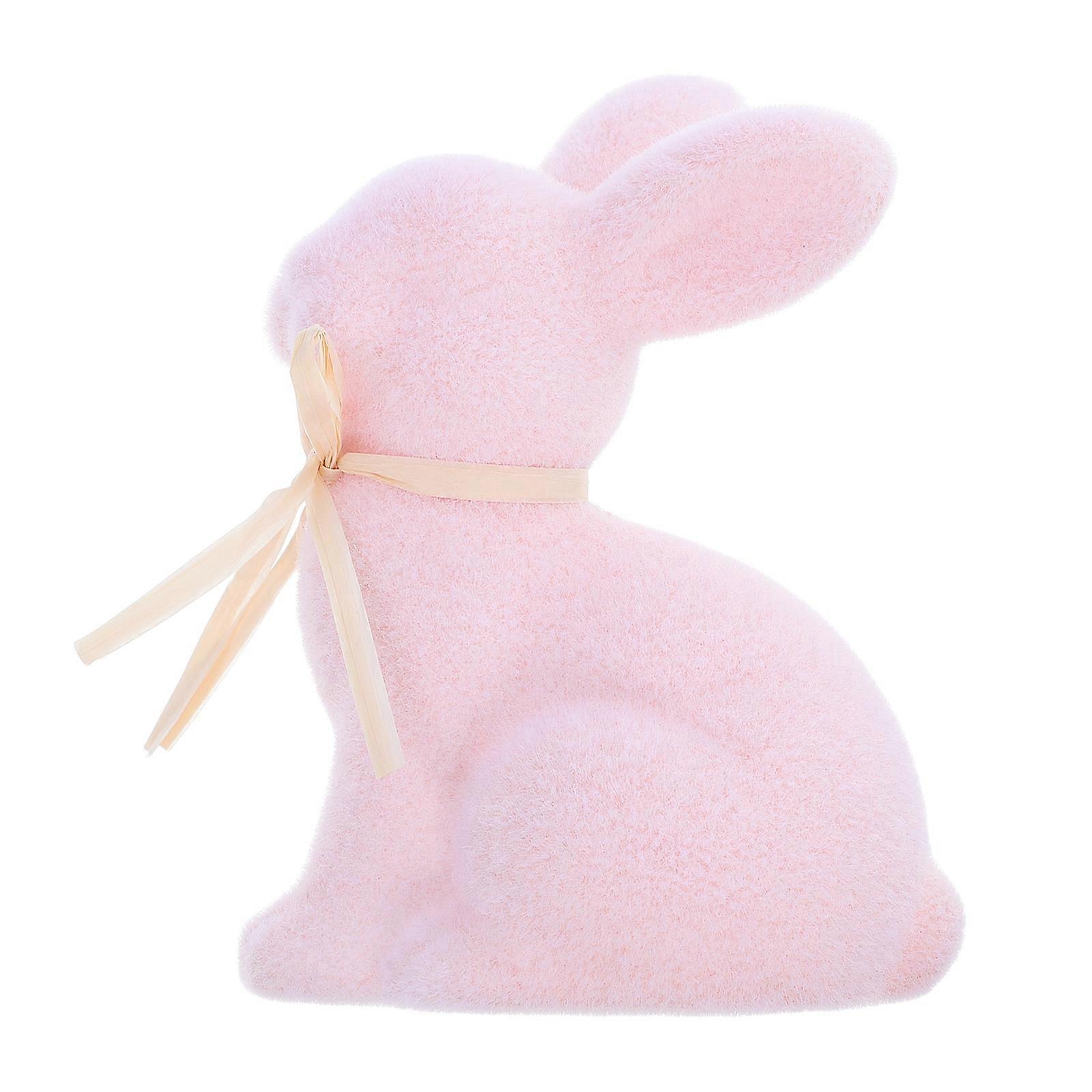 Garden Bunny Statue Artificial Flocking Rabbit Ornament for Easter Party 5Pcs