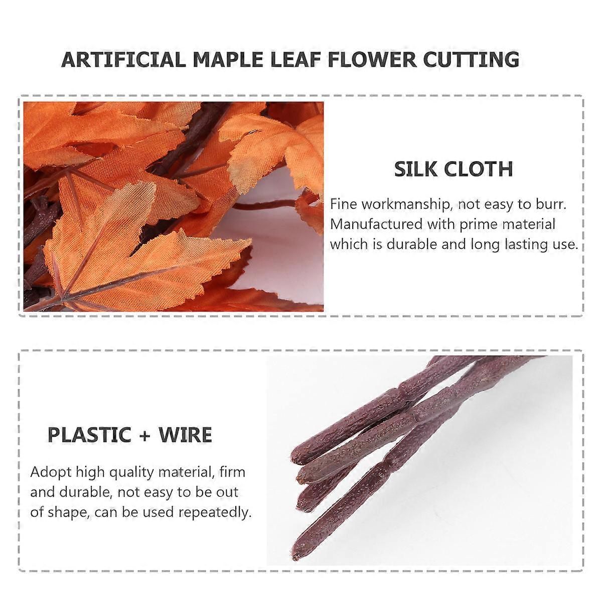 Silk Cloth Maple Leaves Simulated Maple Furnishings for Adornment 16Pcs