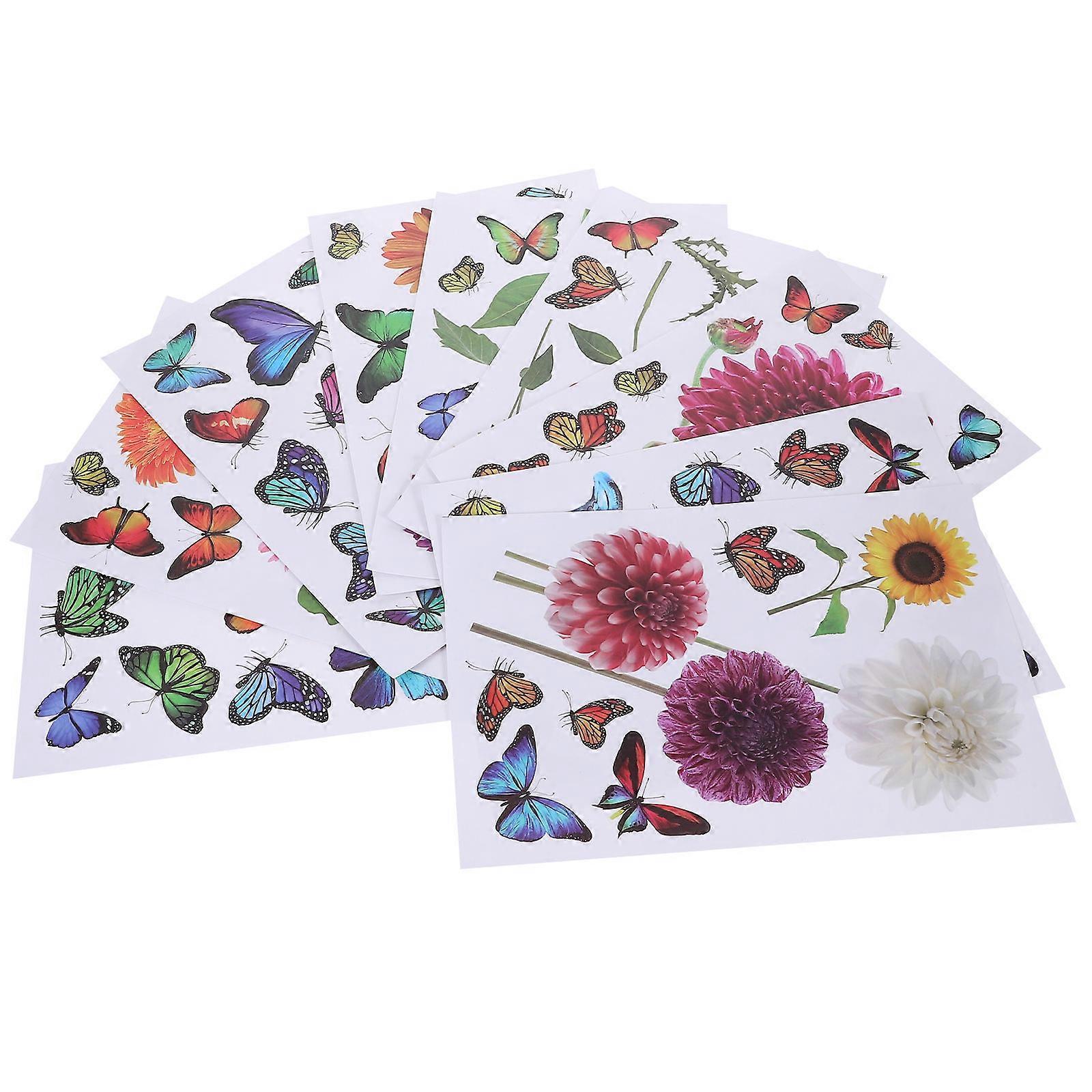 Spring Window Stickers Colorful Butterfly Clings for 3 Sheets Window Use