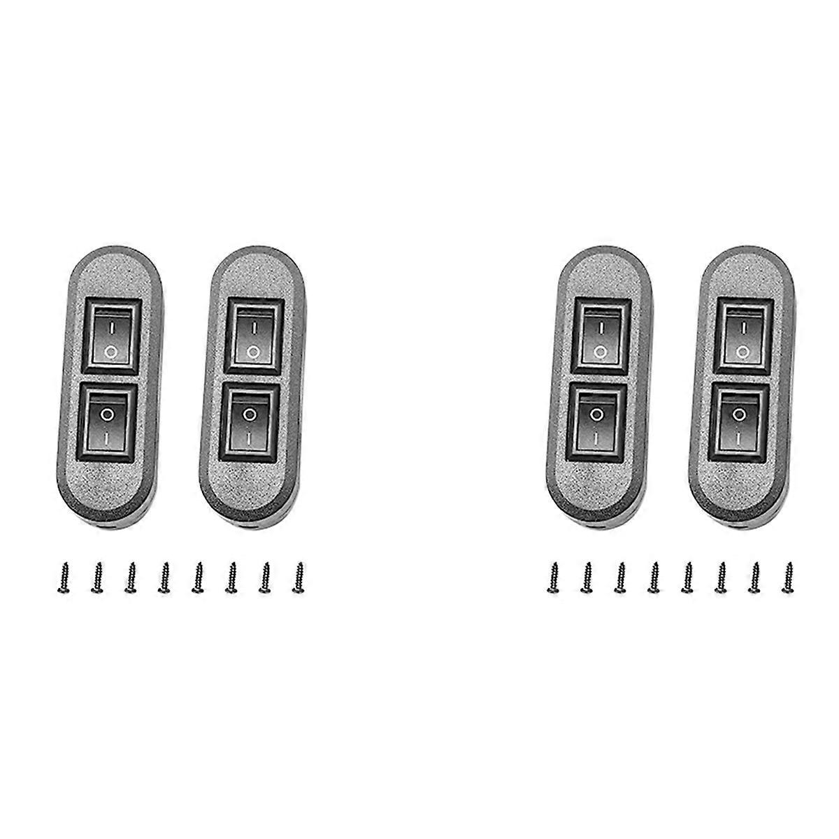 Embedded Wire Switch Black Duplex Rocker for Dual-Control Desk Lamp