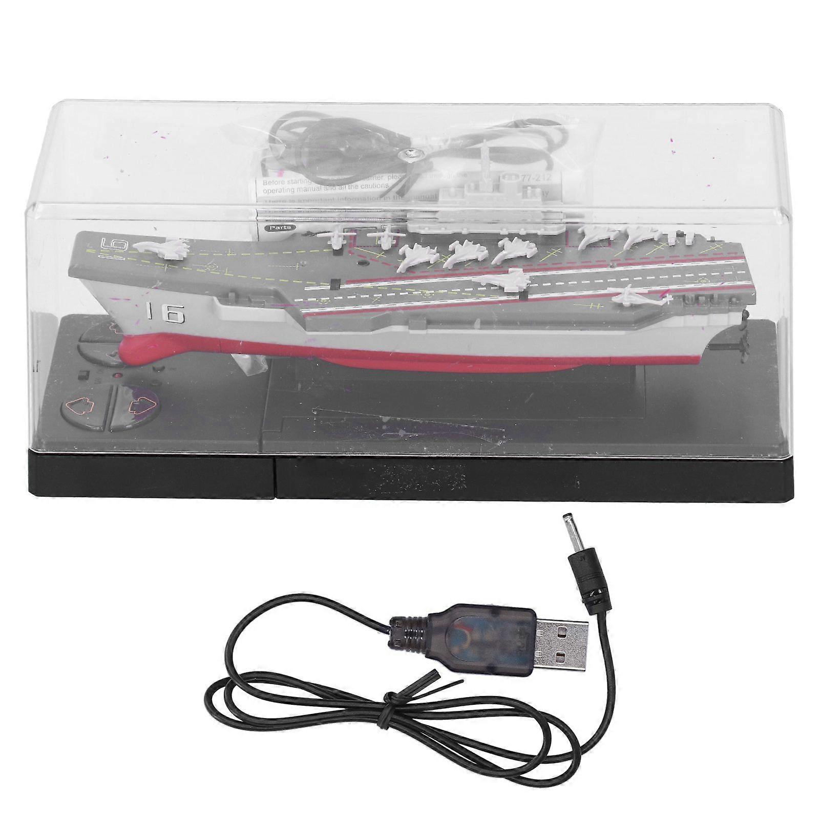 2.4G Wireless Remote Control Aircraft Carrier Simulation RC Children Plastic Boat Toy