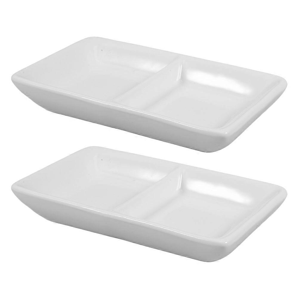 White Ceramic Sauce Dish for Dipping Sauces and Snacks 10Pcs