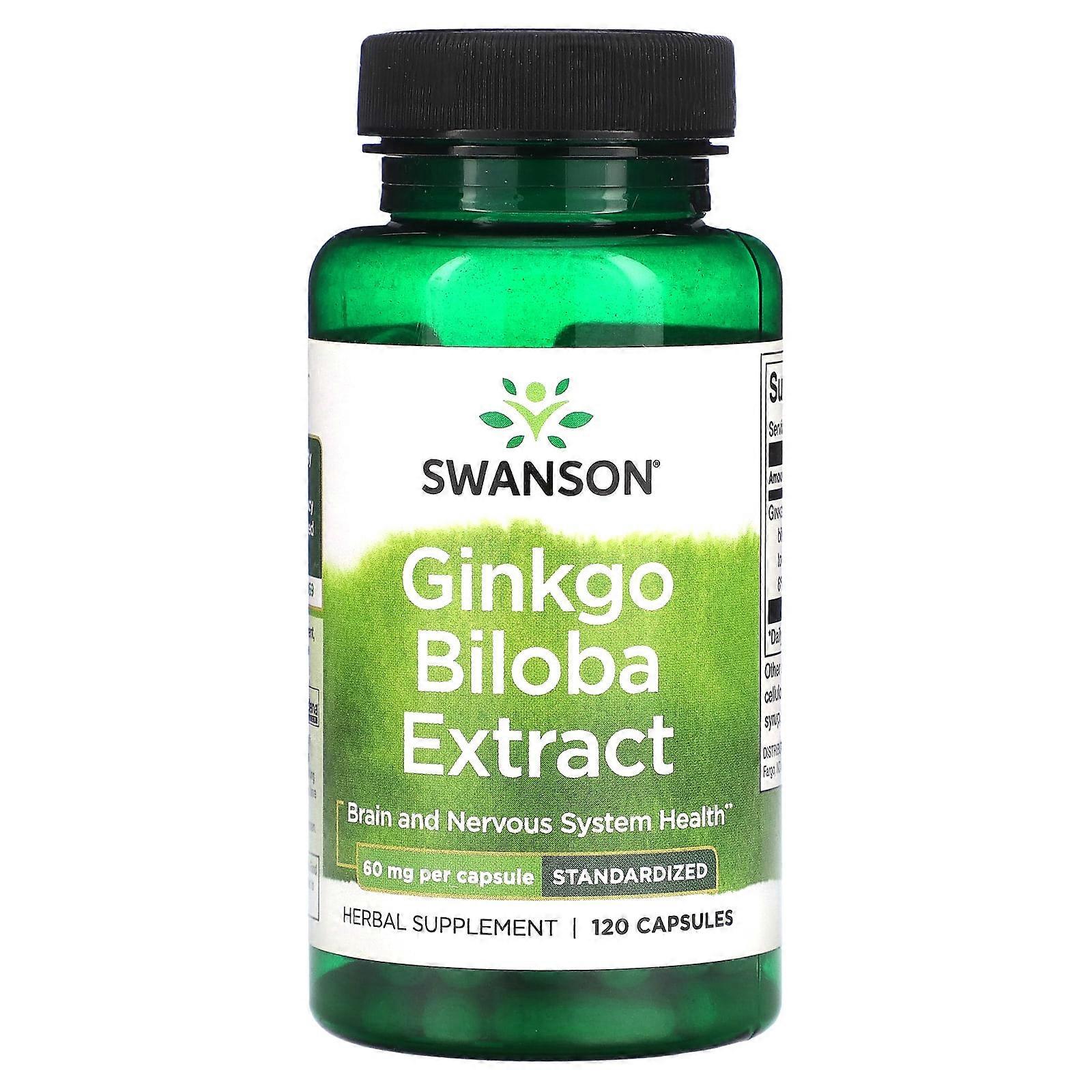 Ginkgo Biloba Extract, 60 mg, 120 Capsules