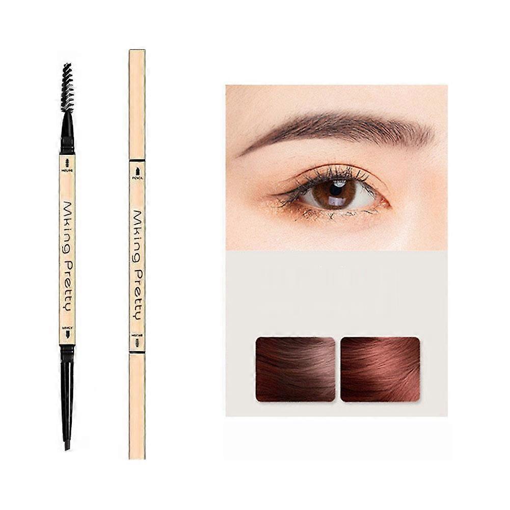 Dual-Ended Gold Brow Pencil for Precise Natural Strokes Waterproof Long-Lasting Hypoallergenic Makeup