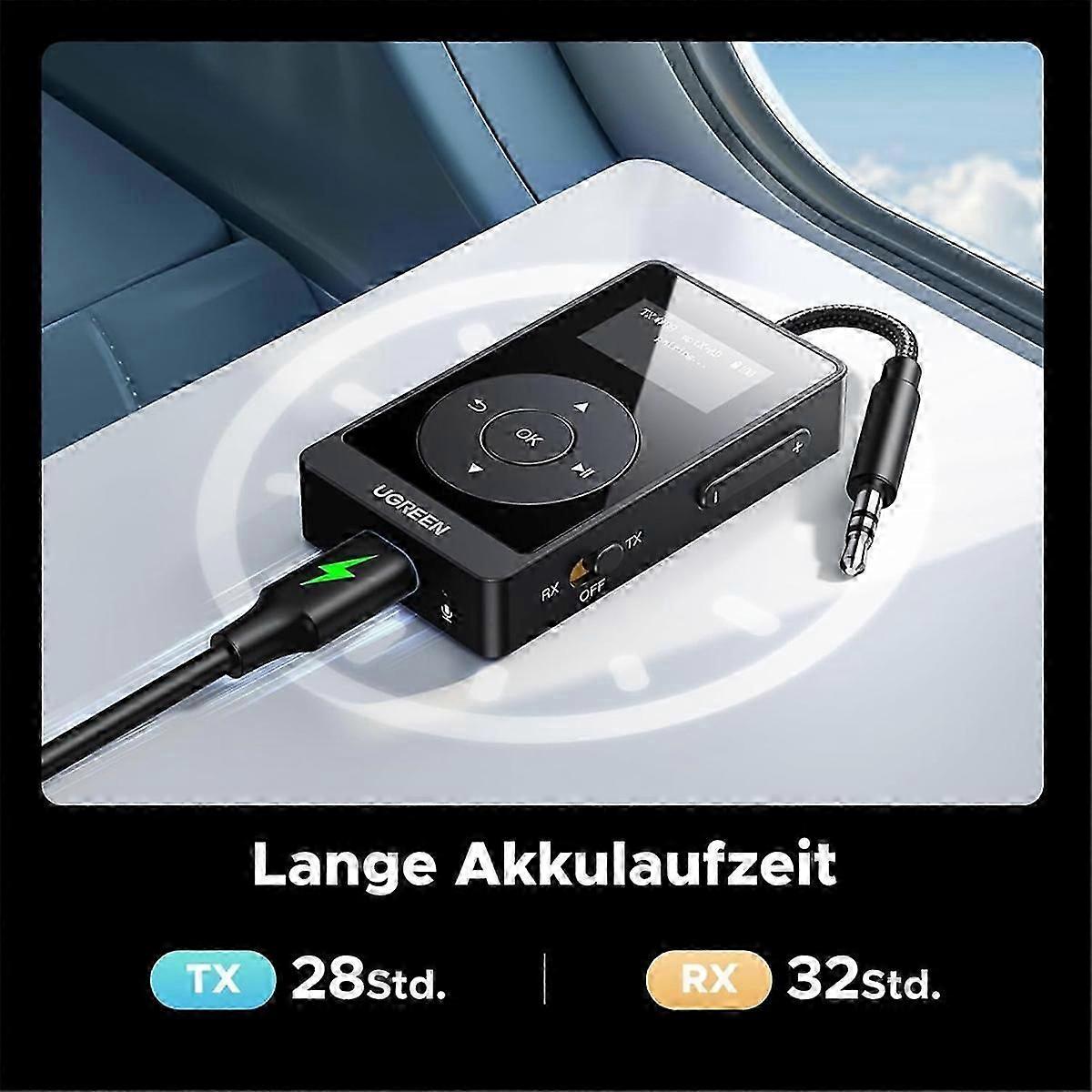 UGREEN AptX Bluetooth Adapter with LED Display, Bluetooth mitter Receiver Bluetooth Audio Split