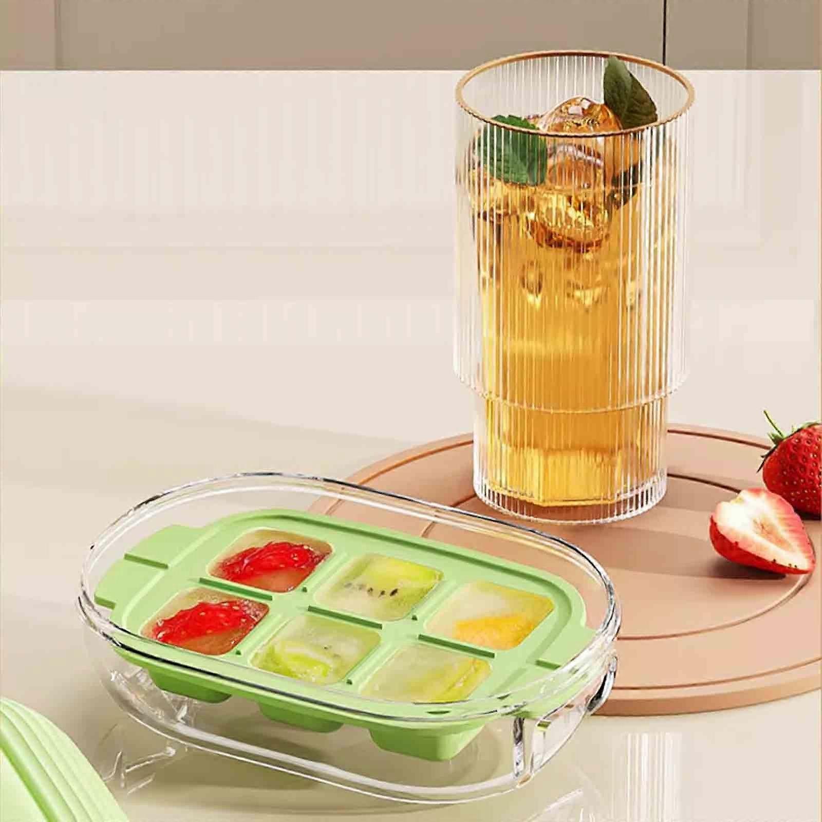 Fankiway Ice Lattice Ice Cube Molds, Food Grade Mini Press Small Ice Ice Mould for Household Refrigerators Ice Box with Lid Ice Maker