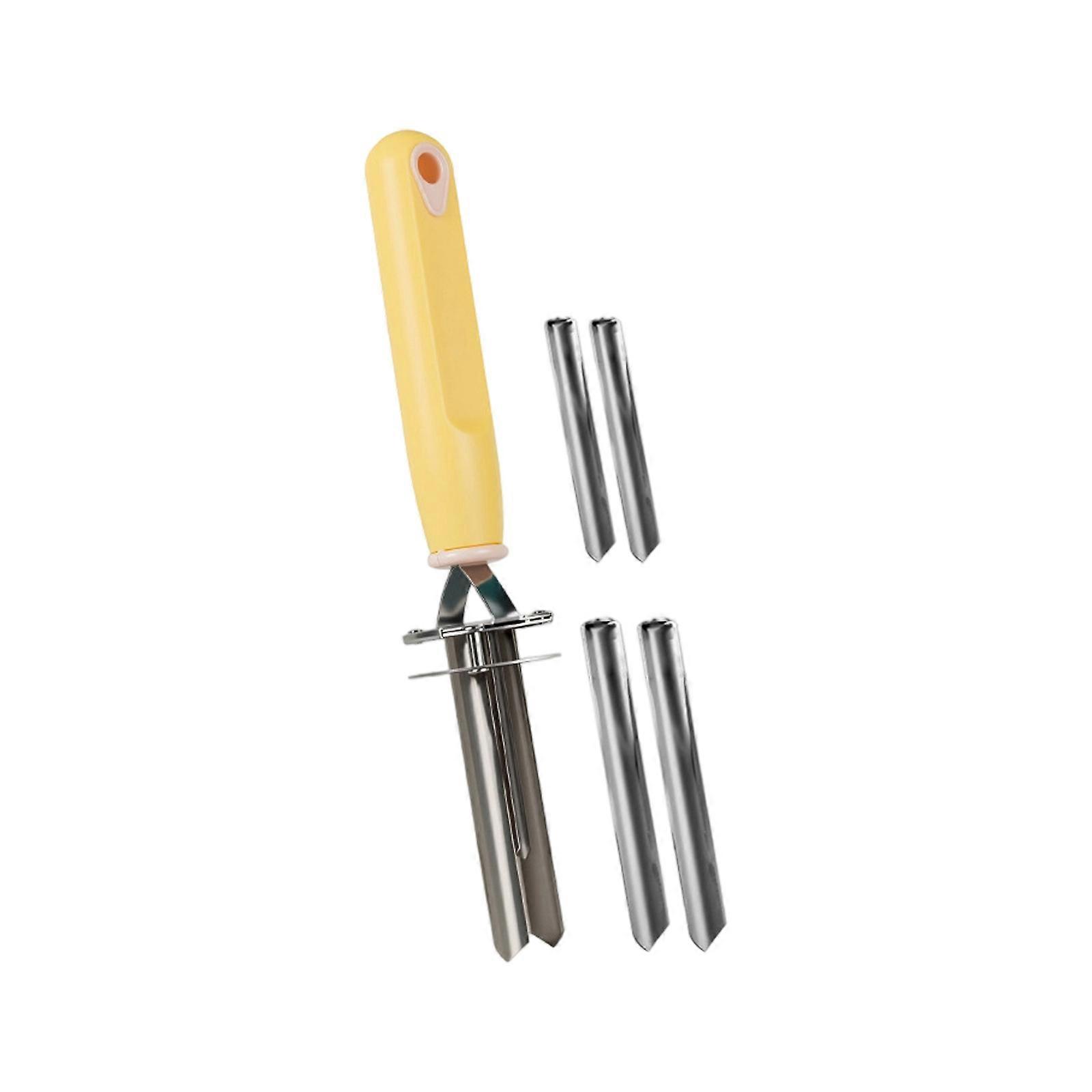 Adjustable Stainless Fruit Corer Tool For  Pear  Dates Corers Vegetables Kitchen Gadget  Yellow