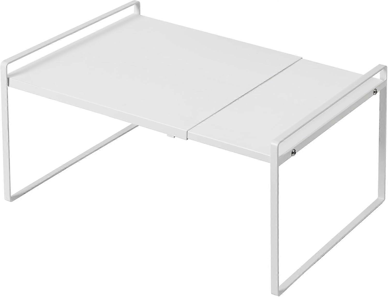 Expandable Cabinet Shelf Organizer Riser for Kitchen Pantry, Under Sink, Countertop - Heavy Duty, Nonslip, Stackable, White, X-Large