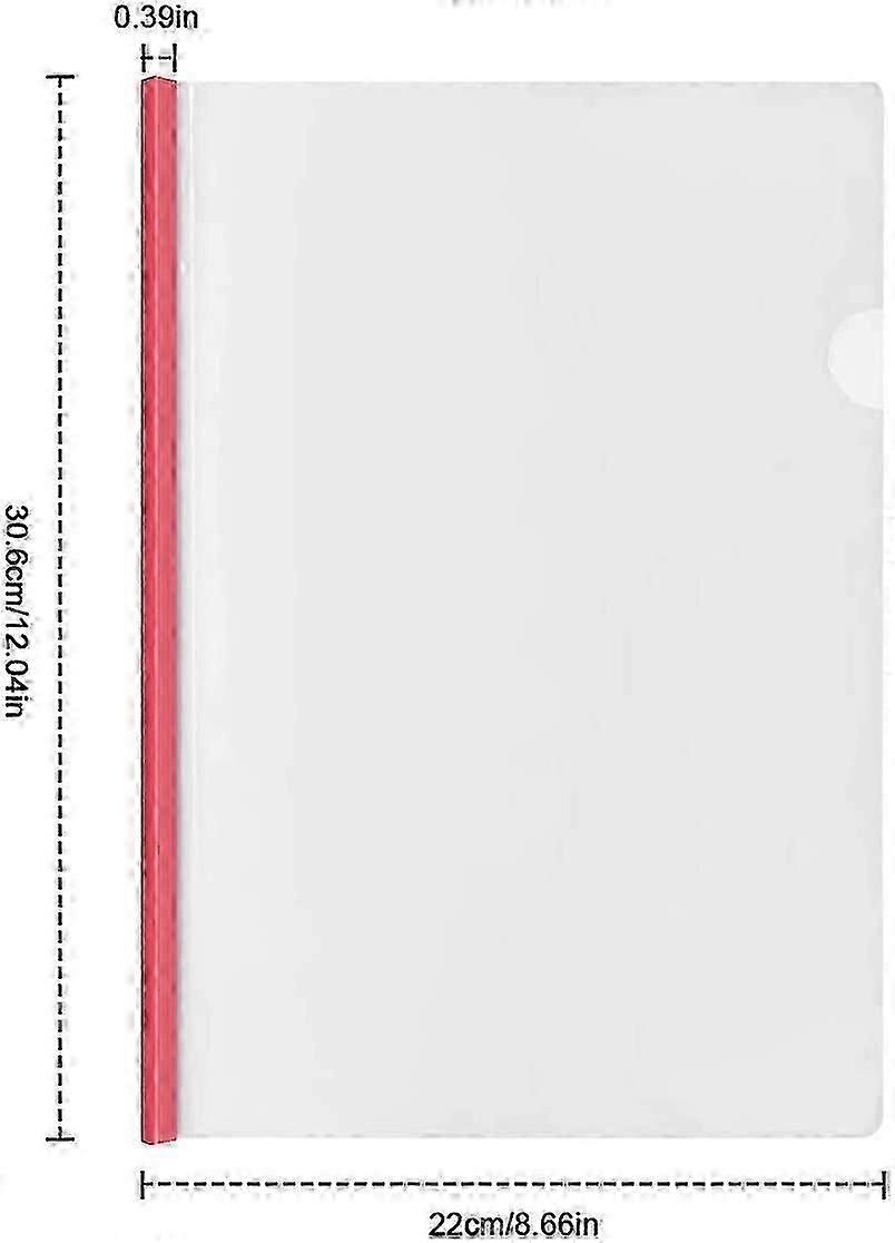 10 Sheets Transparent A4 Sliding File Folder with Sliding Bar Binding, Plastic