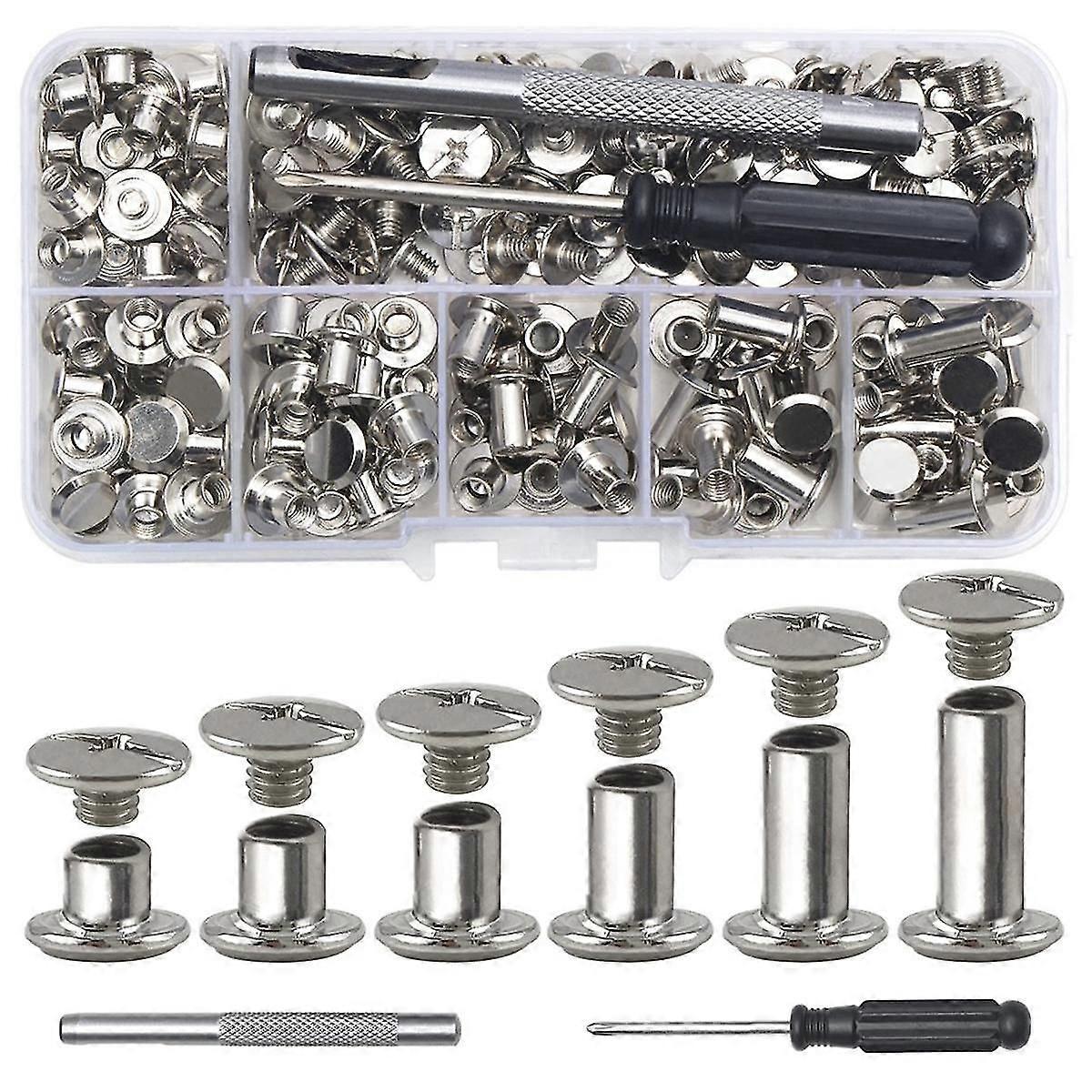 Chicago Screw Leather Rivets Assorted Screw Rivets M5 Chicago Binding Screws for Decorating PU Craf