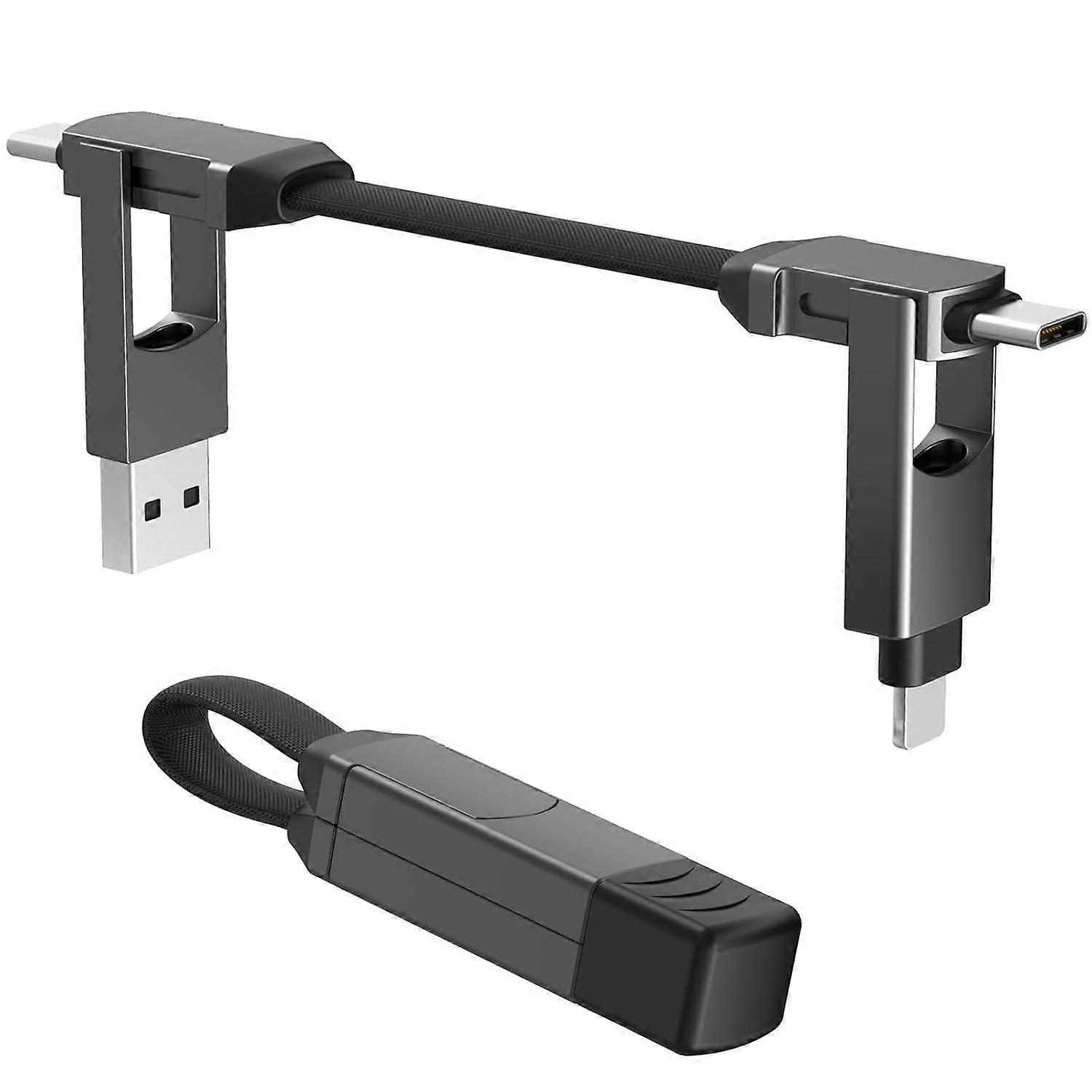 Travel Portable Magnetic Multi Charging Cable Short 4 in 1 USB Charger Data Cord