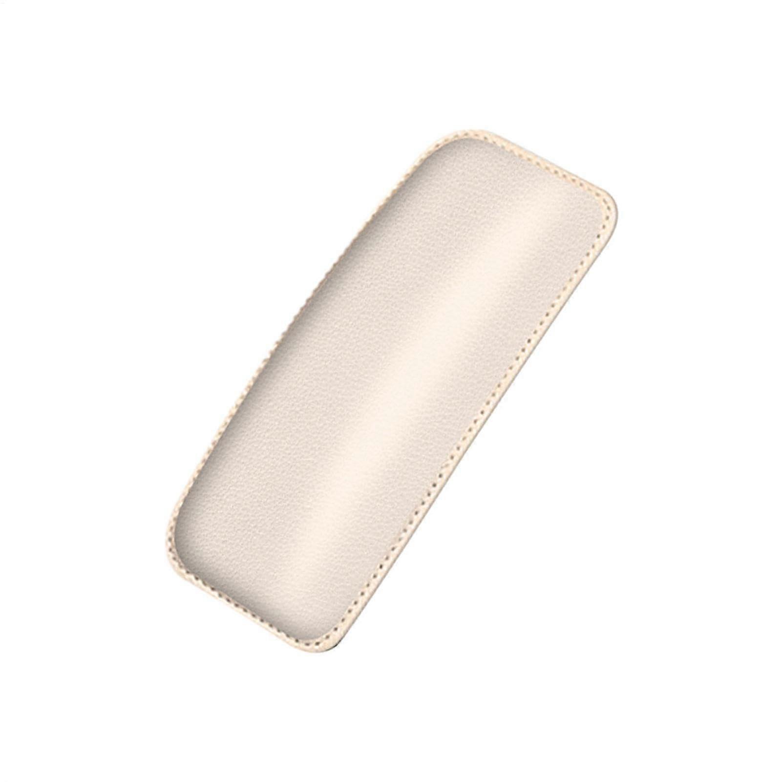 Car Leg Cushion Beige  Layer Leather Centre Console Kneecap Armrest Knee Pad Thigh Support