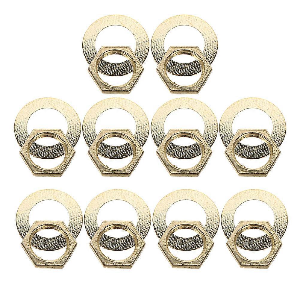 Golden Hanging Clock Nut Washer for Wall Clock Repair 11Sets