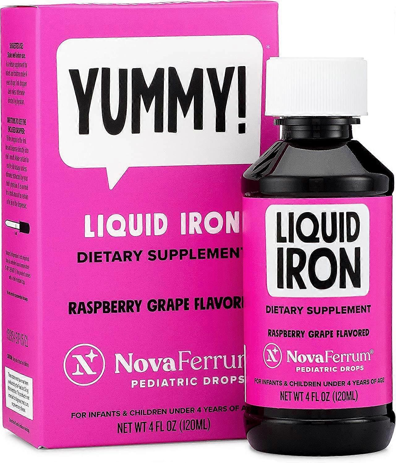 Novaferrum Pediatric Drops Liquid Iron Supplement, Raspberry Grape, 4 Oz
