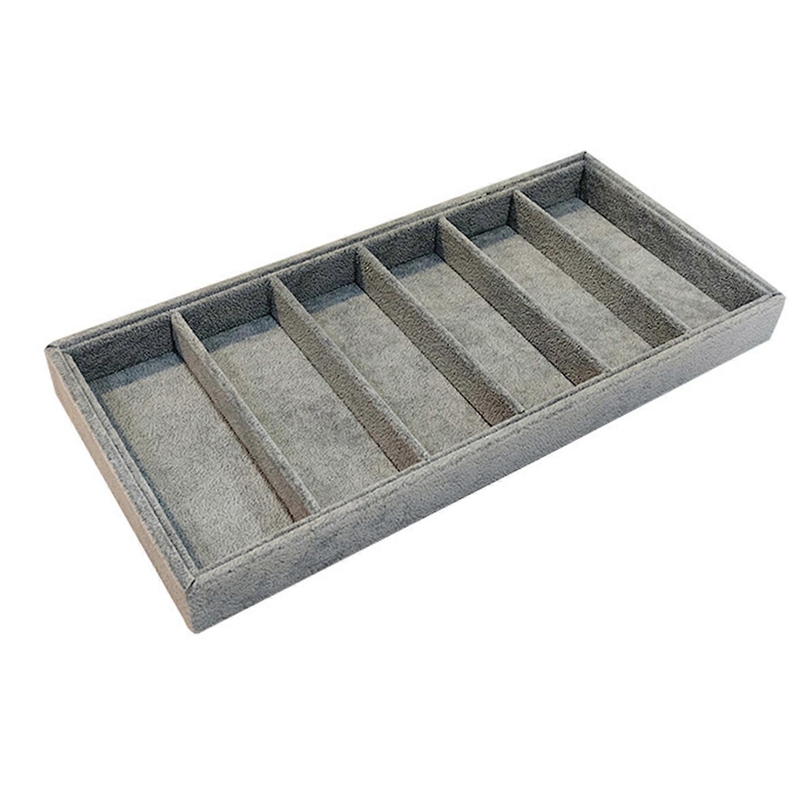 Stylish Multiple Compartment Sunglasses Organizers Box Soft Fabric Lining Protects Eyewear From Scratches  Grey..