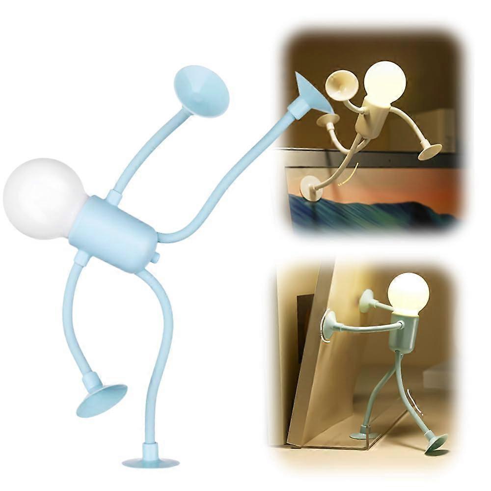 Shape DIY Night Light with Suction Cup for Bedroom, Bathroom, Hallway, Kitchen, Blue