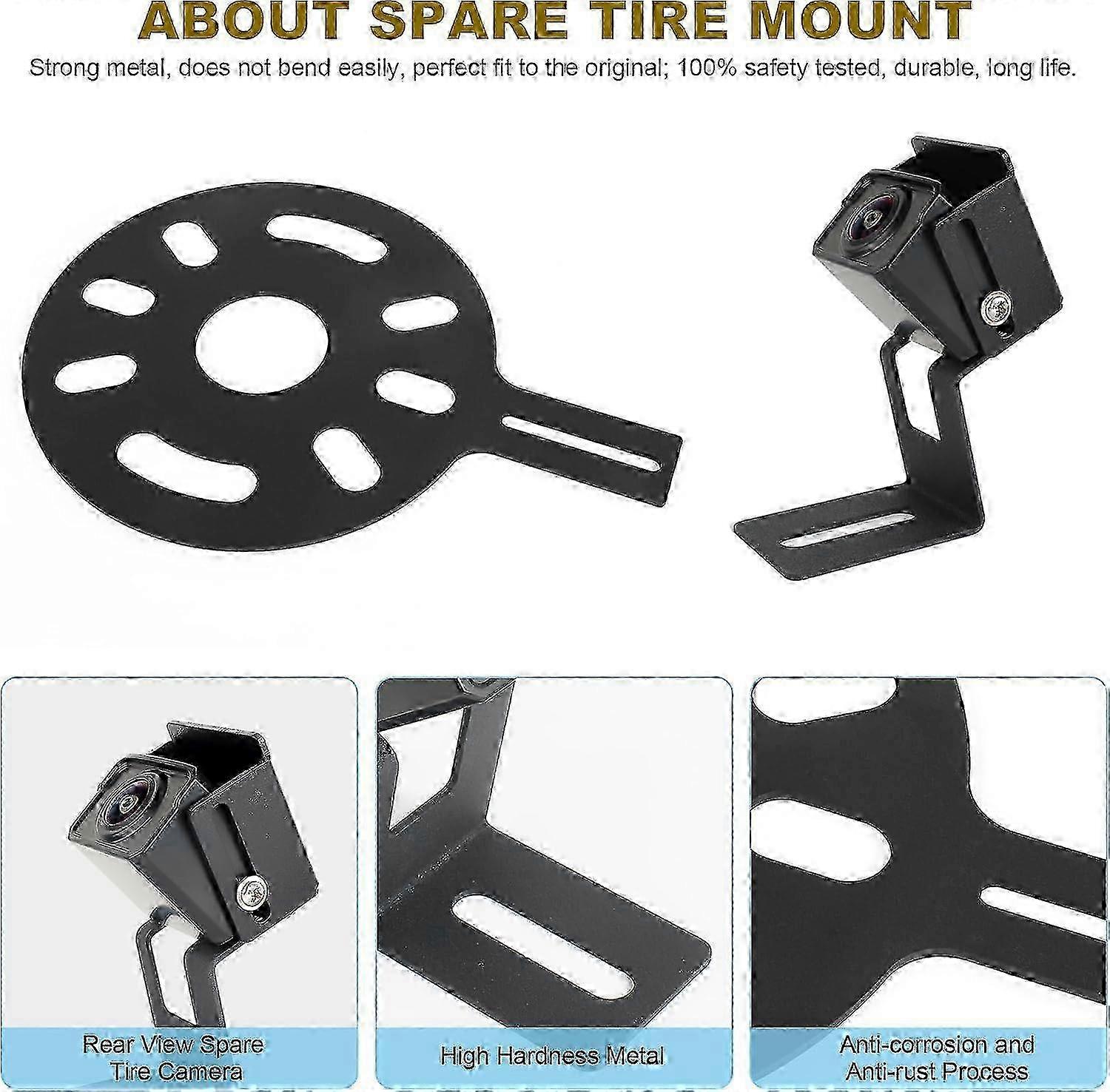 Backup Camera for Jeep Wrangler 2007 - 2017, Rear View Spare Tire Mount Reverse Camera