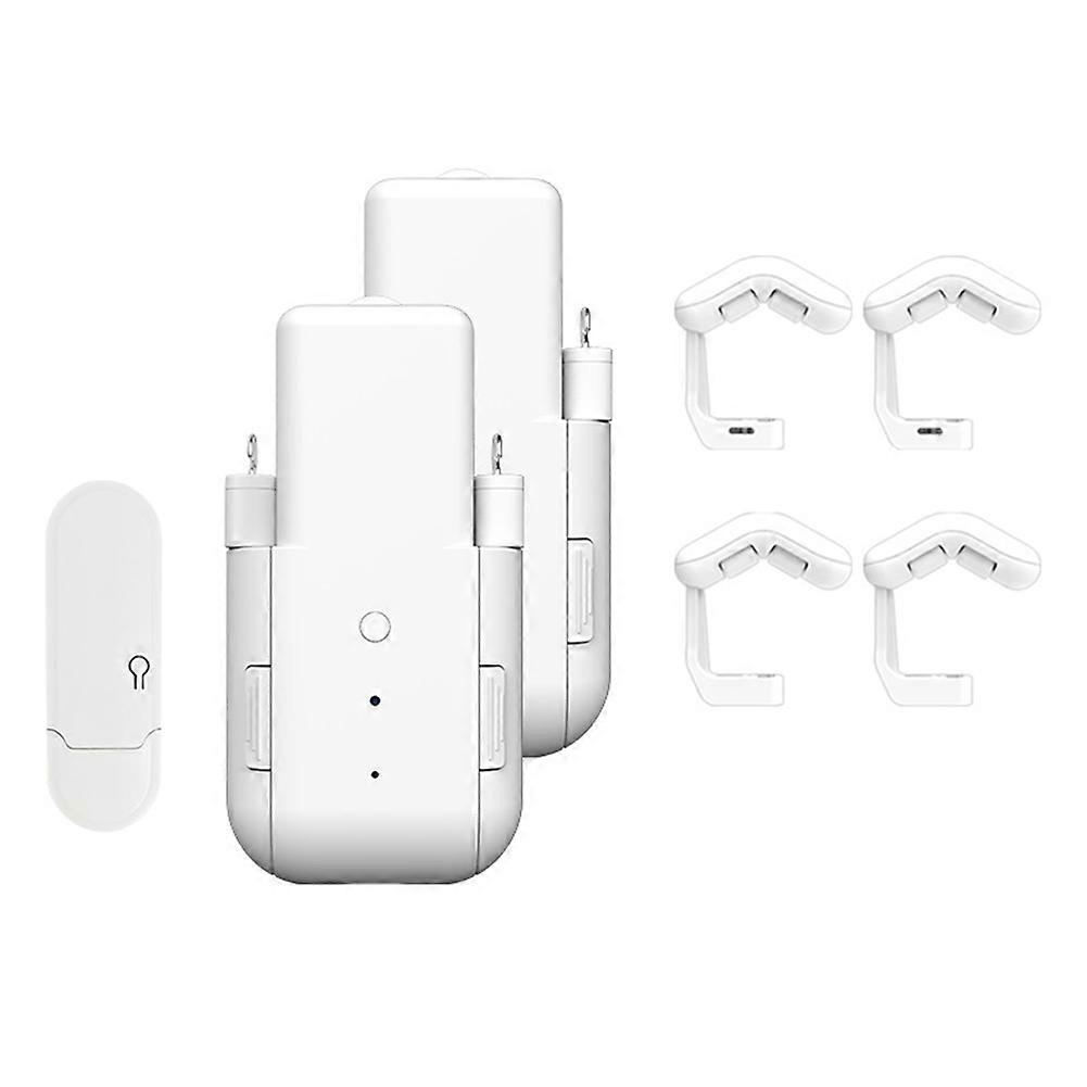2PCS Automatic Curtain Opener with Voice Control WIFI Smart Curtain Motor Temperature Light Sensor Silent Timing