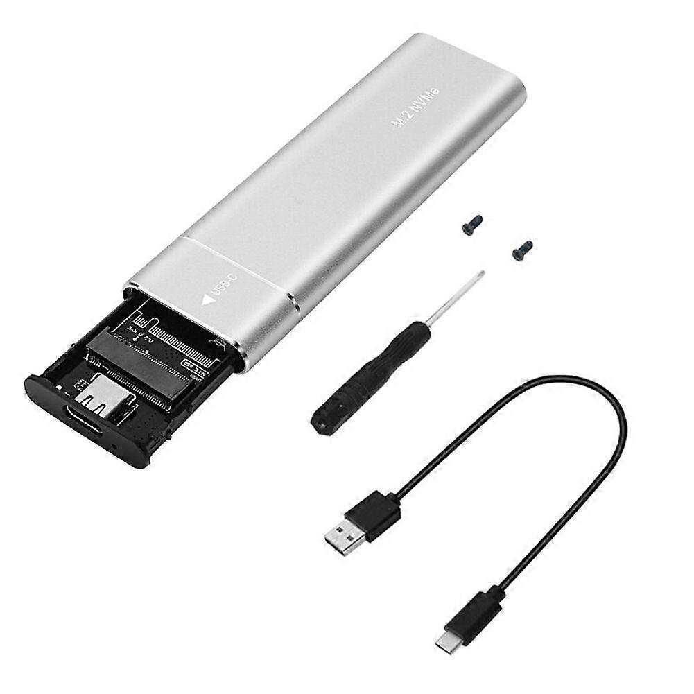 NVMe Adapter, M2 SSD Enclosure, USB 3.1 Type-C, Silver