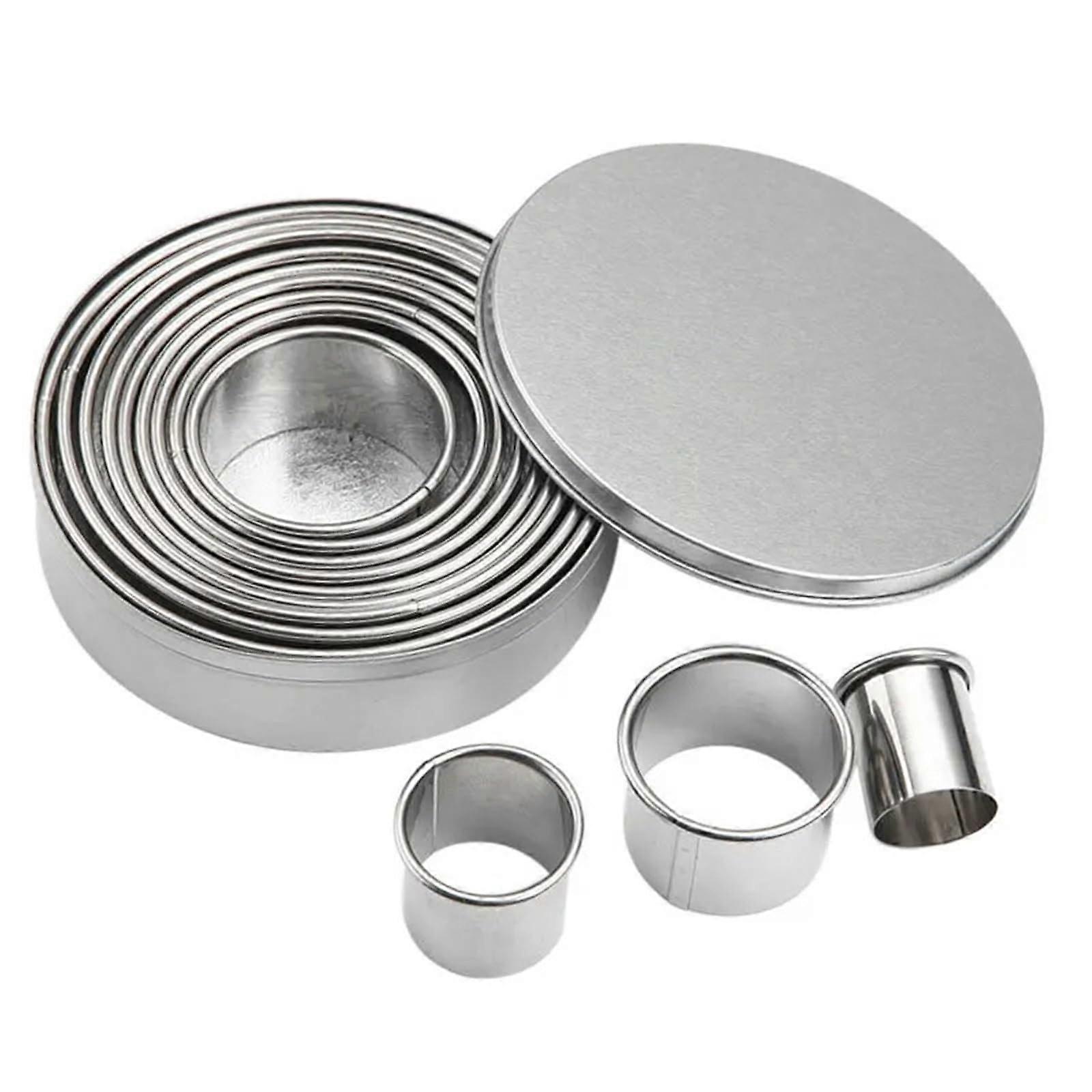 Stainless Steel Mousse Rings Set of 12 – Round Cake, Pizza Baking & Cookie Cutting Tools