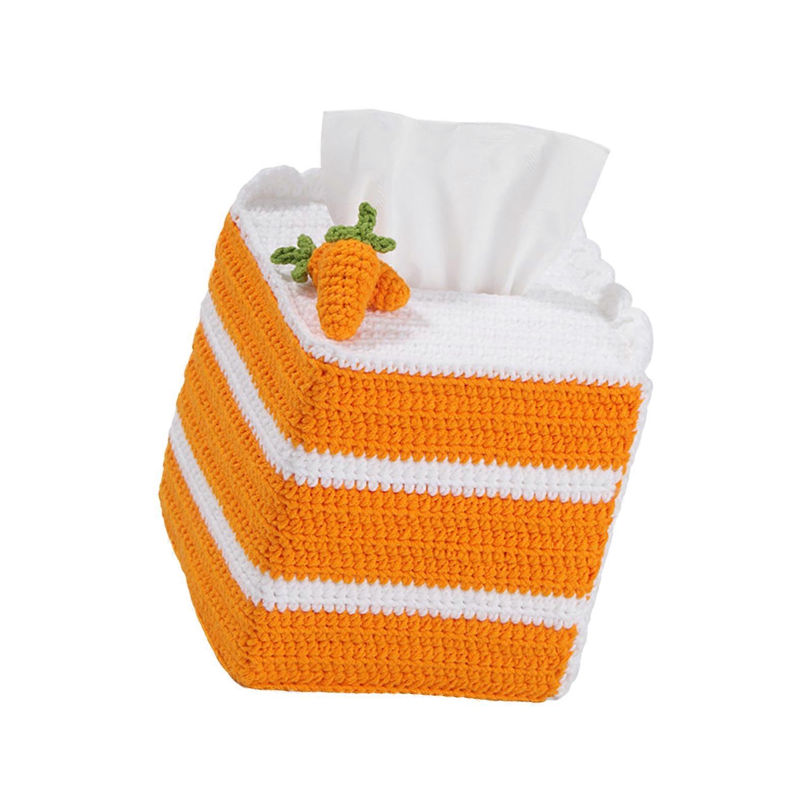 Crochet Tissue Box Set with Crochet Hook Yarns Step-by-Step Instruction and Knitting Accessories Beginner Crochet Set Multicolor