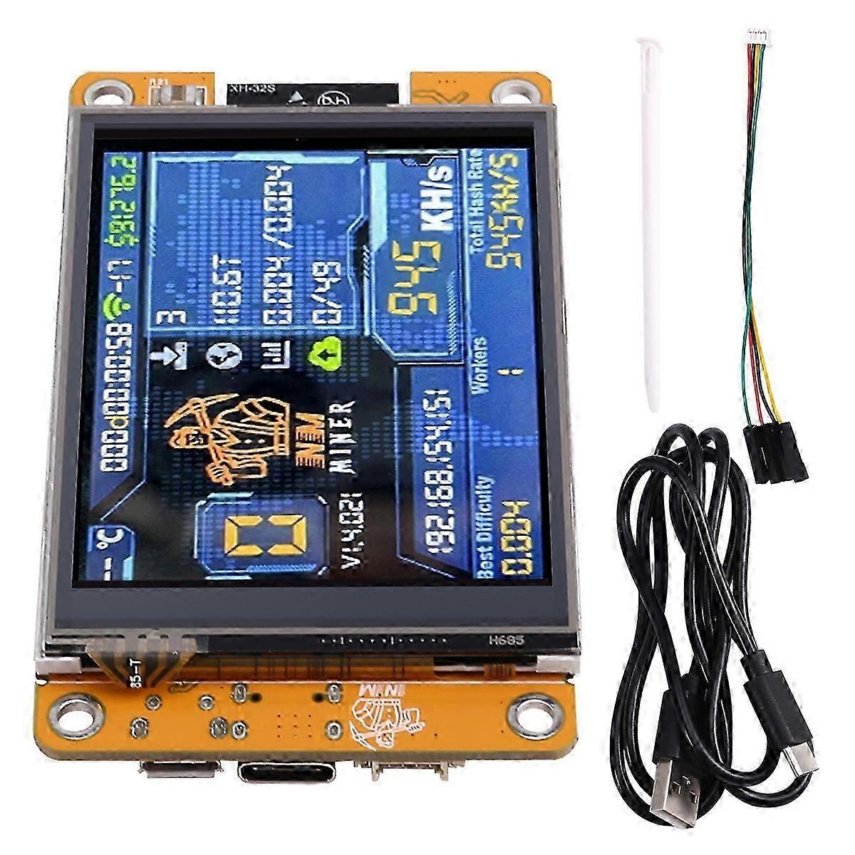 Upgraded NMMiner NerdMiner 950KH/S Harshrate Bitcoin Crypto Solo Lottery Miner with 2.8 Inch Smart