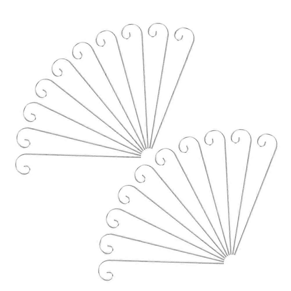 30pcs Silver Iron Shepherd Hooks for Outdoor Use with Plant Label Functionality and Easy Installation