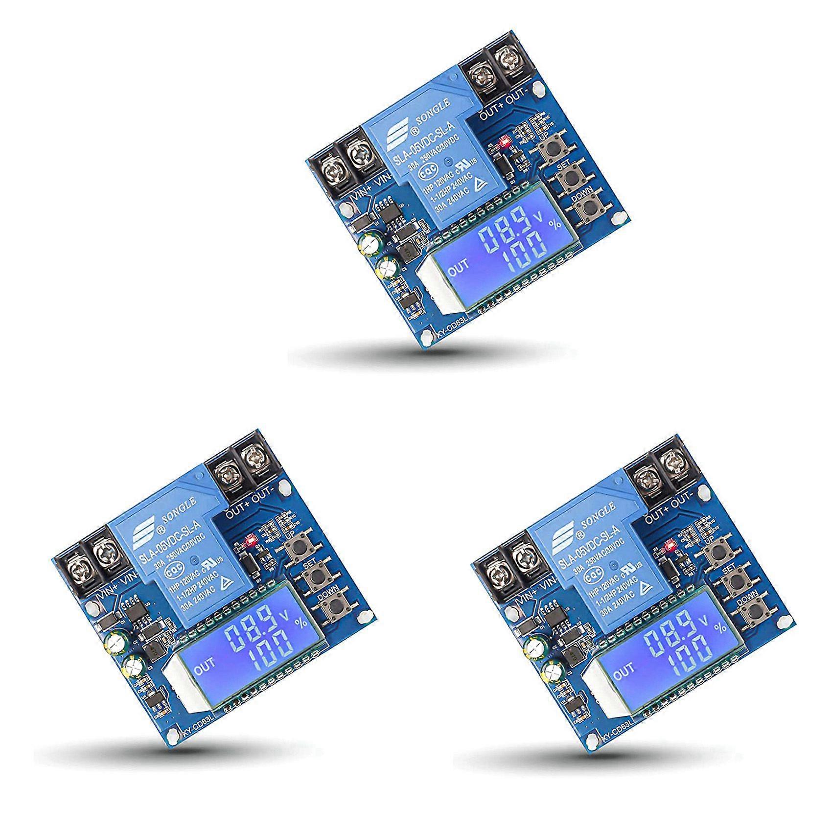 3X Low Voltage Cutoff, DC 6V-60V Low Voltage Protector Disconnect Switch Discharge Protector