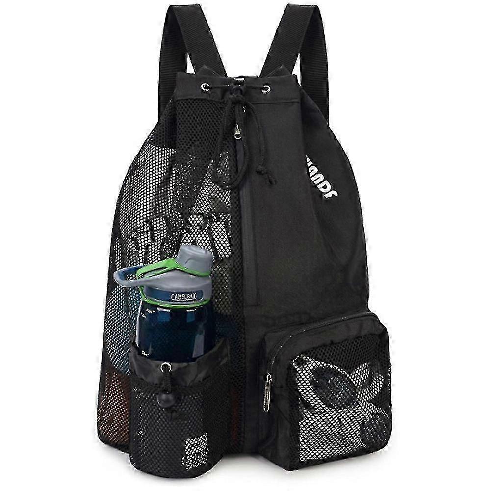 Portable Drawstring Swim Bags with 2 Mesh Pockets - Durable for Outdoor Short Trips