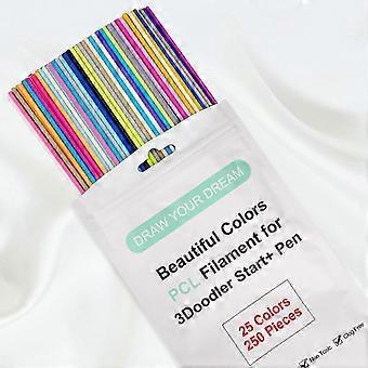 3D Doodler Start Pen Refill Pack - 25 Vibrant Colours, 250 Strands of 2.5mm PCL Filament
