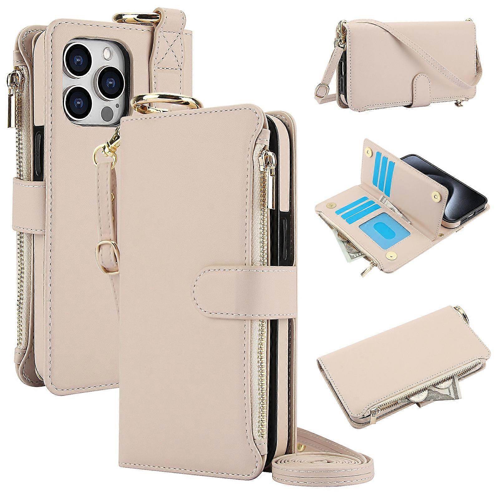 Crossbody Ring Multifunctional Wallet Leather Phone Case