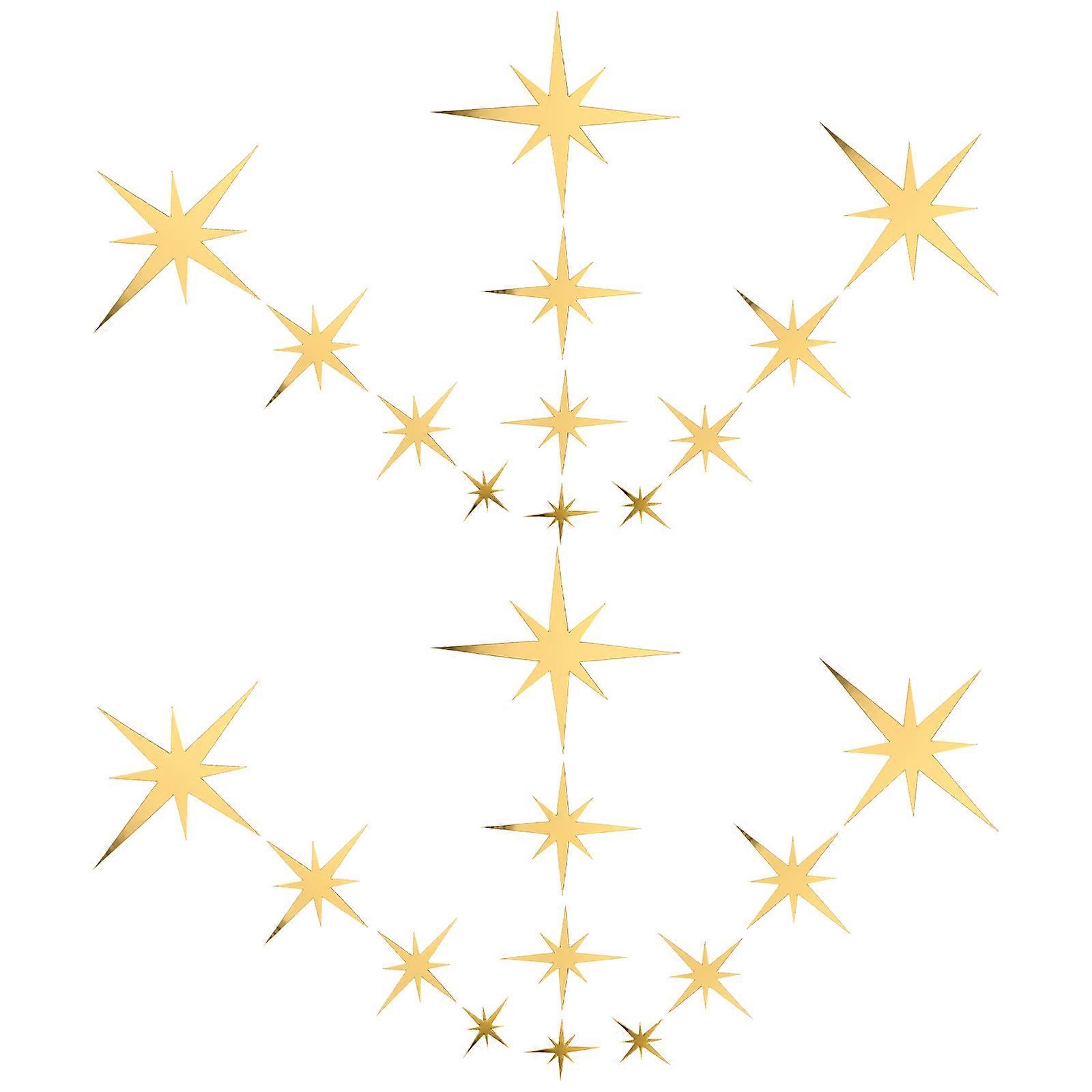 3D Star Wall Stickers Decor Acrylic Mirror Decals for Wall Use 61Pcs Set