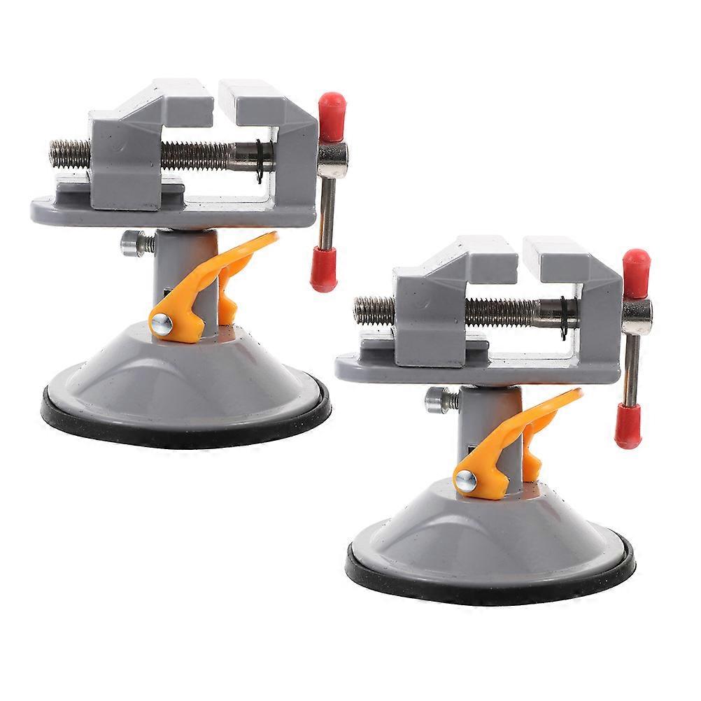 Mini Table Vise for Metalworking with Portable Suction Base 2Pcs Bench Clamp