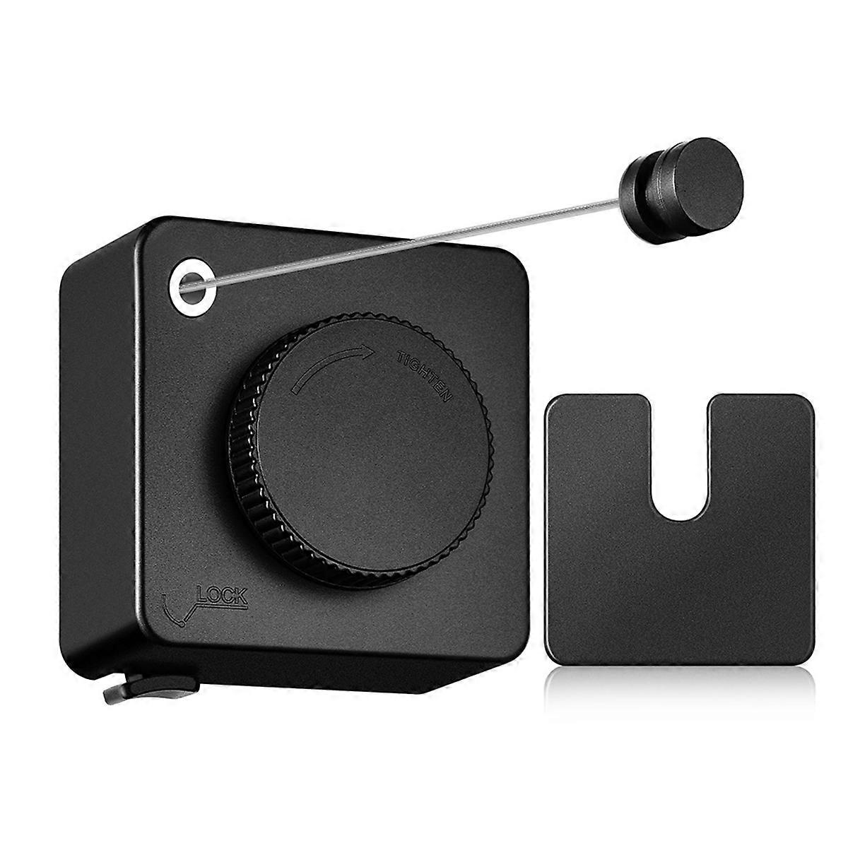 Retractable Clothesline Indoor, Wall Mounted Clothesline Black