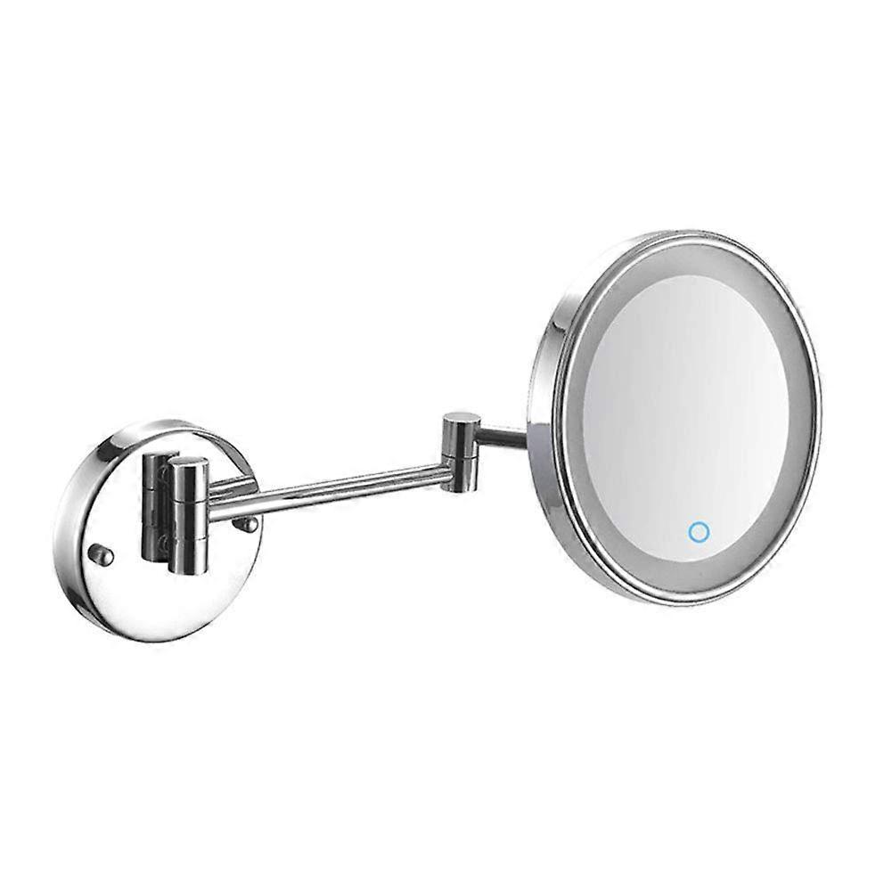 Wall Mounted Makeup Mirror with Light, Touch Sensor, 360° Swivel, Extendable Arm, Magnifying Surface