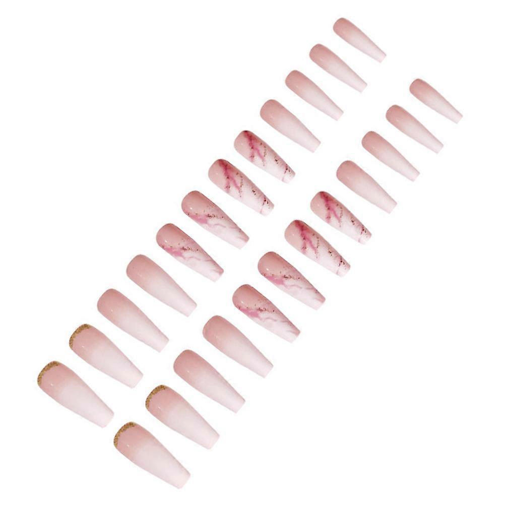 Fake Nails Flat Head Ballet Nail Tips for Decorative Use 24Pcs