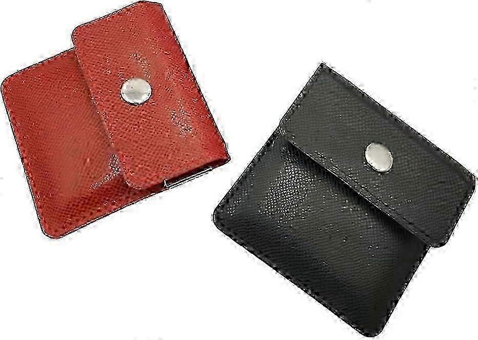 Leather travel ashtray for smokers - compact & discreet 2 pack set