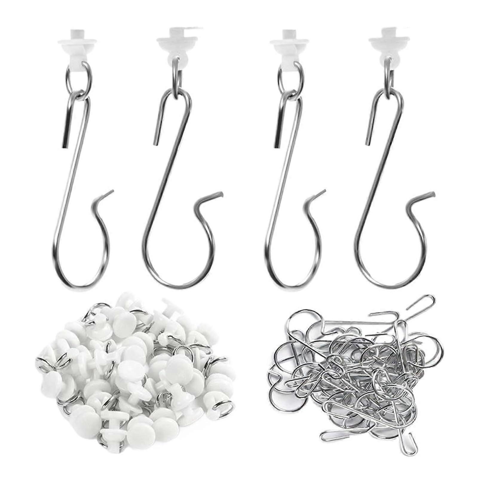 Curtain Pulley Set 60 Silent Hooks Smooth Glide Easy Install Durable Curtain Track Accessories