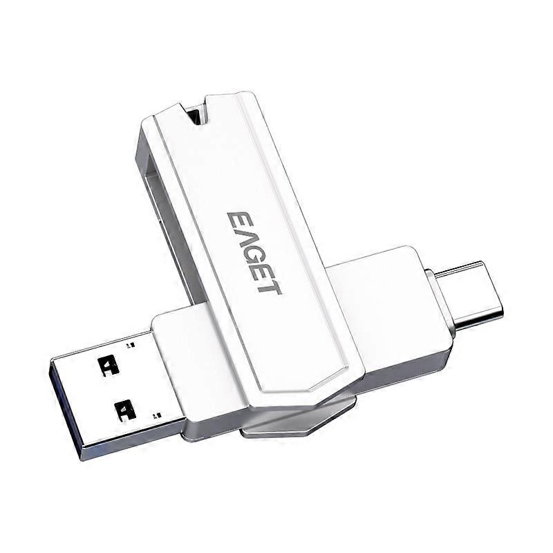 EAGET CF22 128GB Zinc Alloy Memory Stick for Type-C Phone Tablet Laptop Type C+USB 3.0 Flash Drive