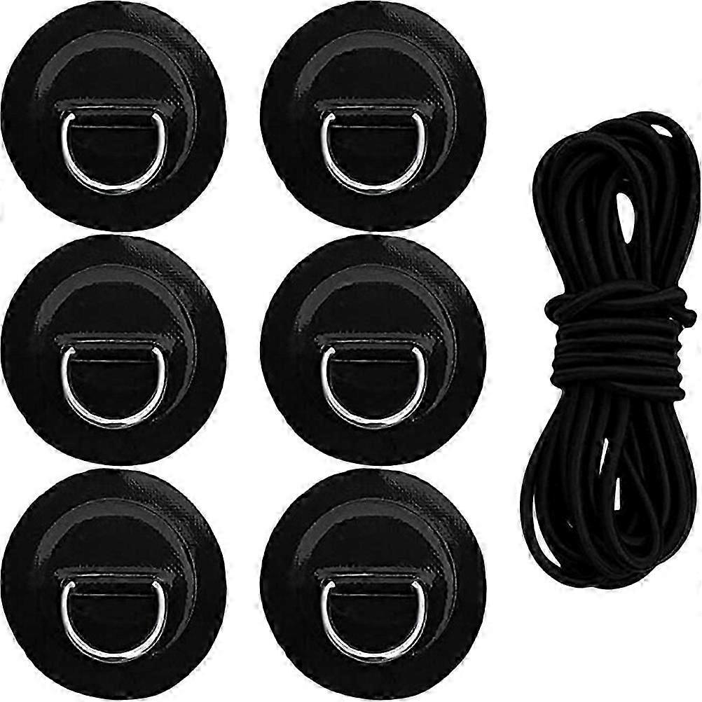 1 Set Bungee Deck Rigging Kit Surfboard Cord D Rings Kayak D Ring Pads Bungee Rope Kit