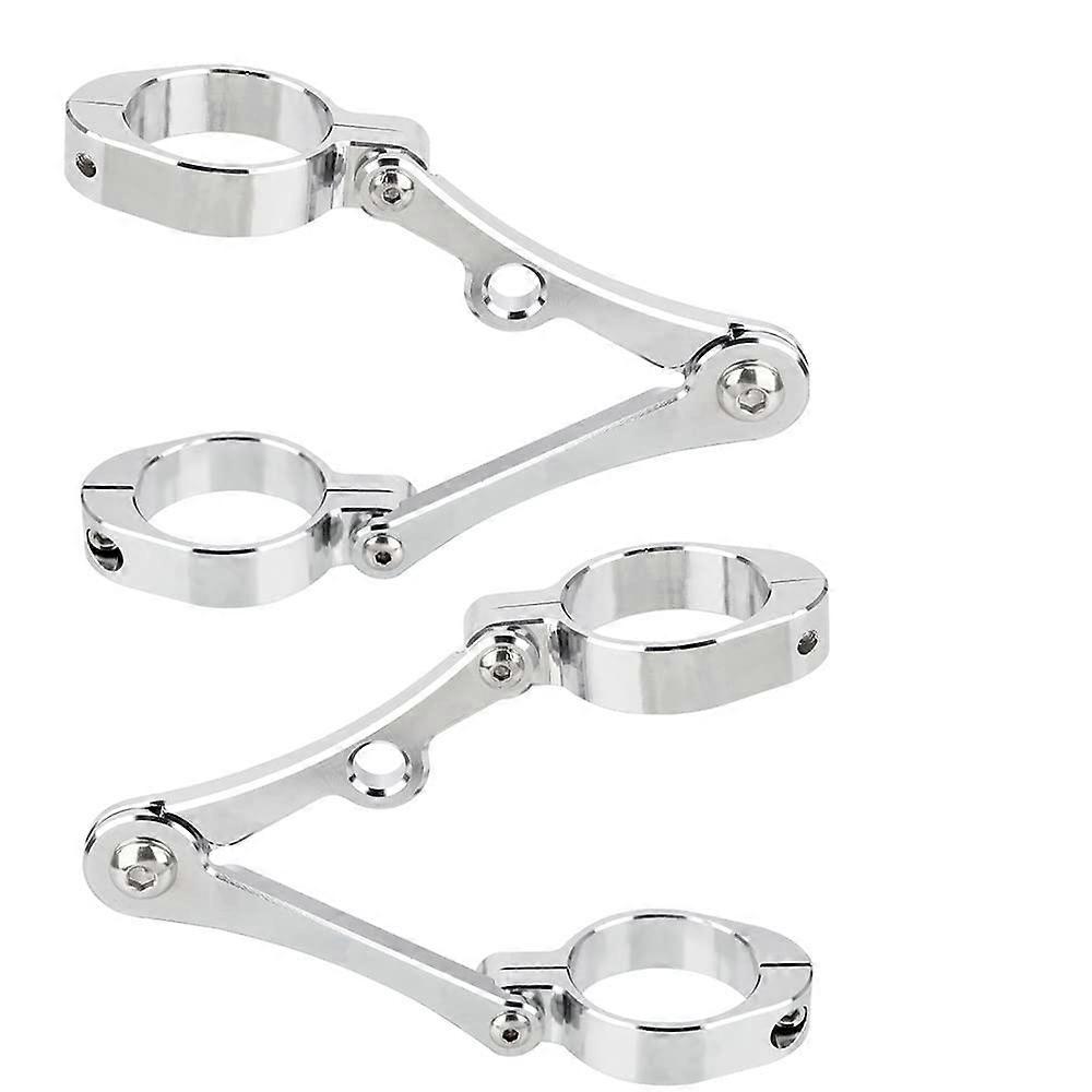 Universal Motorcycle Headlight Bracket 39mm41mm Adjustable Fork Tube Mount Clamp Silver Weatherproof