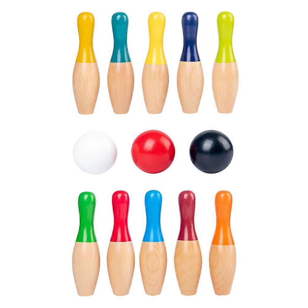 Child Bowling Toy Wood Set for Interactive Indoor Play 1Set Bowling Kit