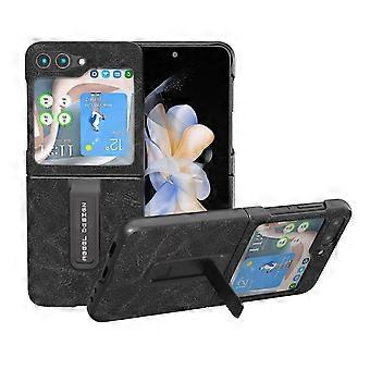 2026 ABEEL Dream Litchi Texture PU Phone Case with Holder For Samsung Galaxy Z Flip5