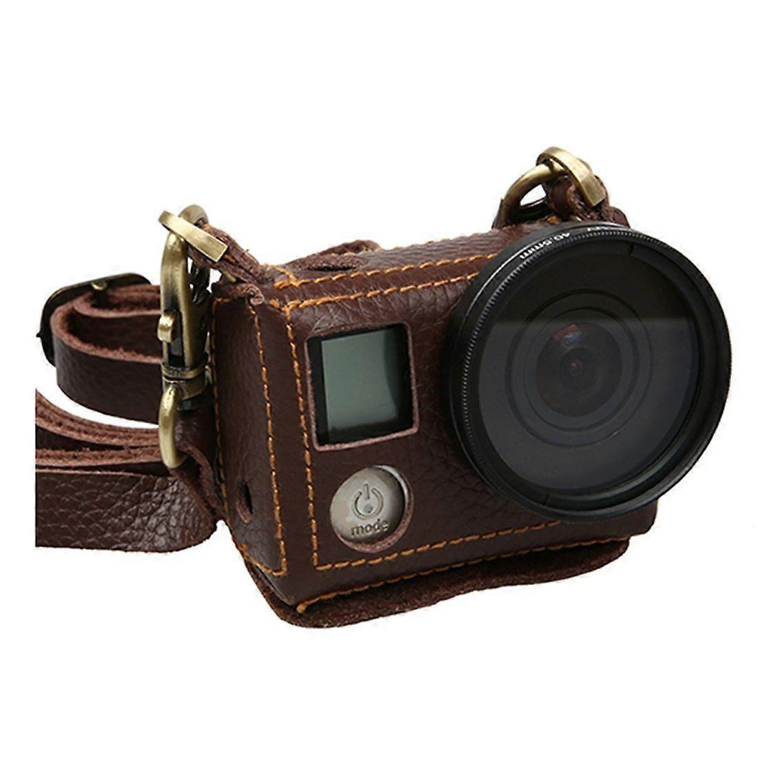 For GoPro HERO4 Genuine Leather Protective Case
