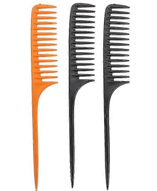 Wide Tooth Hair Comb for Volume and Styling, Lightweight Durable Plastic Tail Comb