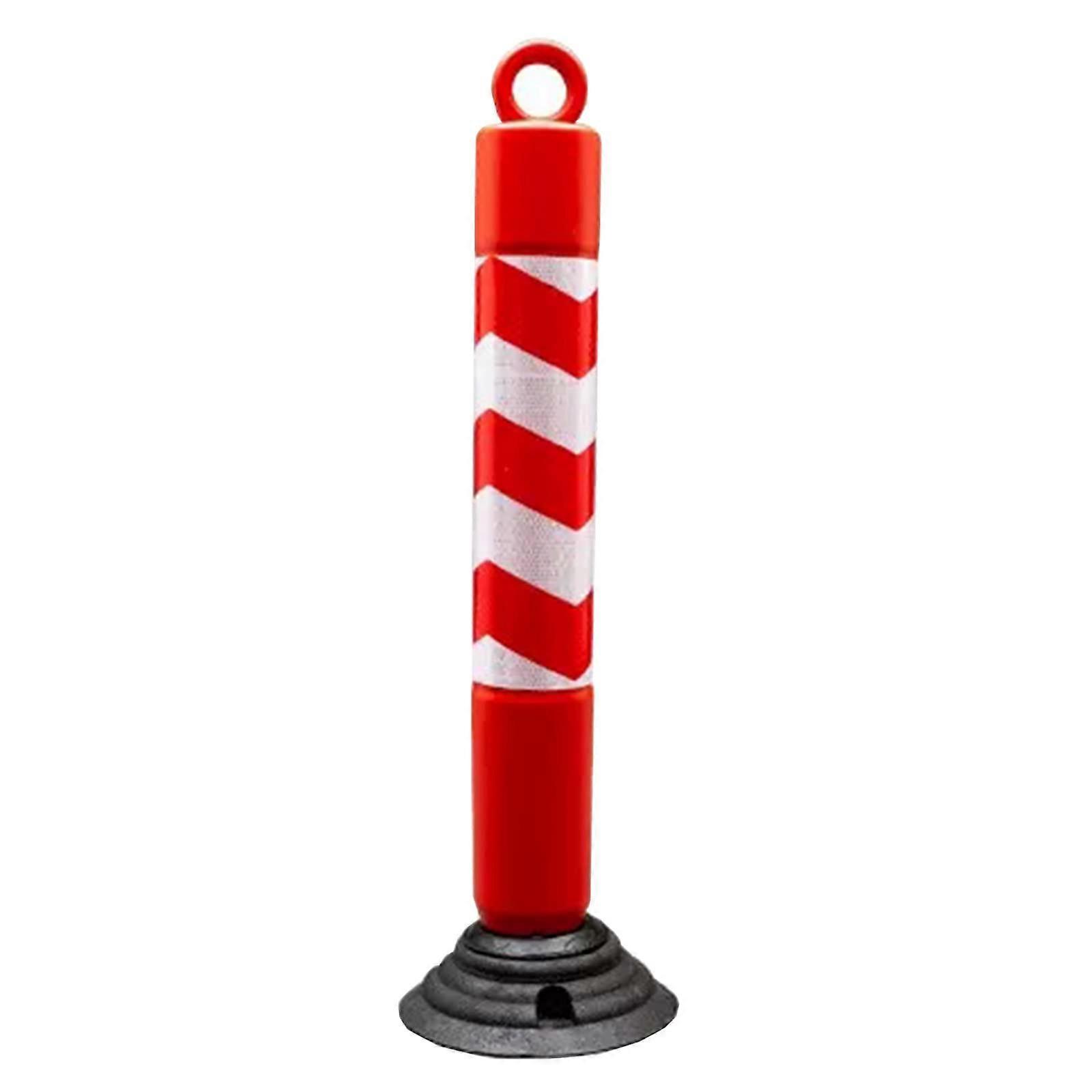 Traffic Delineator Post 80CM with Reflective Safety Barrier, Removable Base for Construction and Parking