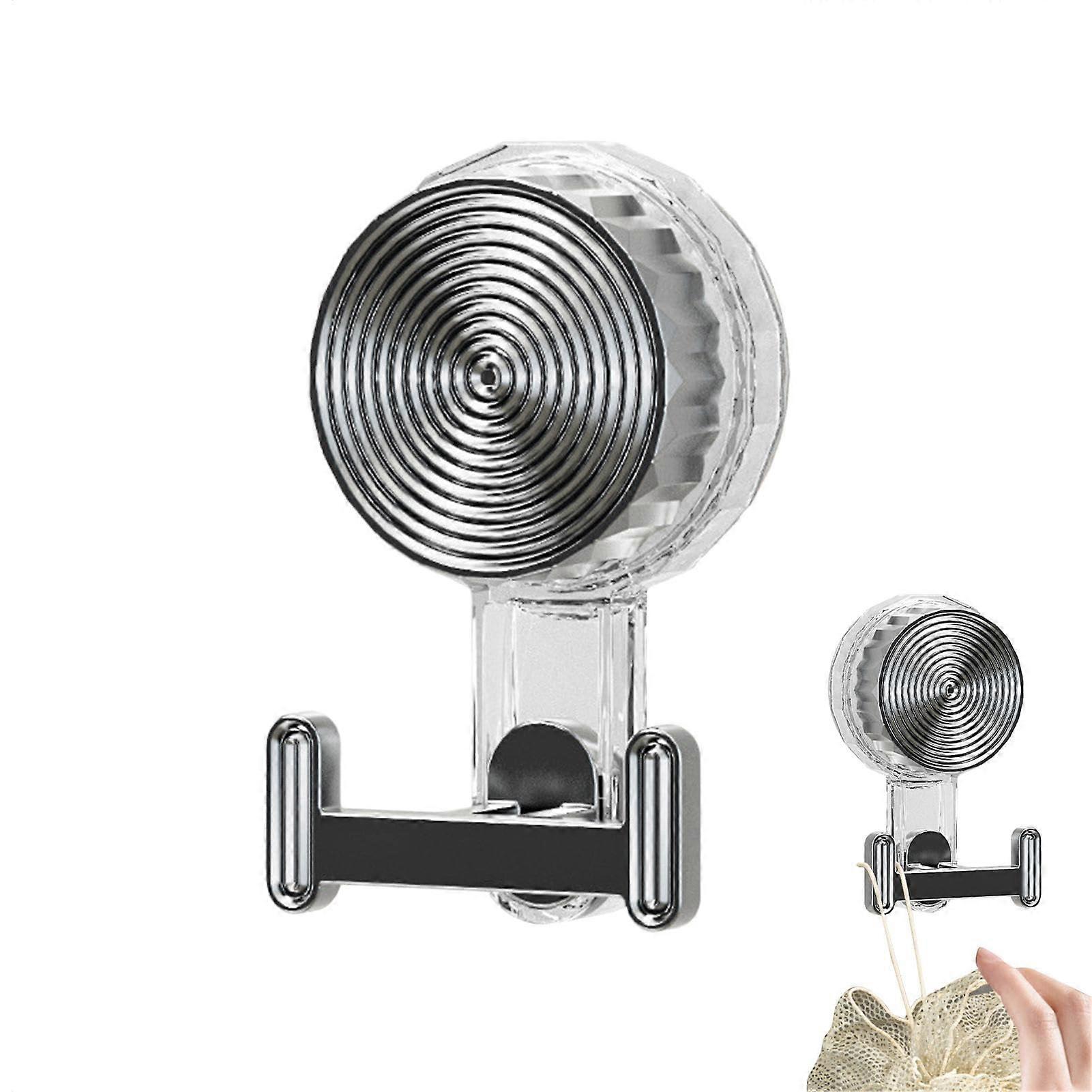 Bathroom Suction Hooks with Secure Hold, Removable Shower Towel Holder, Transparent Wall Mount
